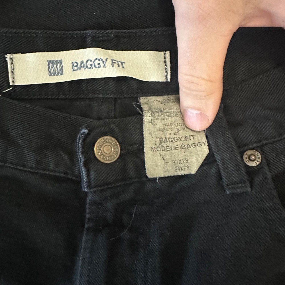 Vintage Gap Baggy Fit Jeans Mens W33 L29 Black Denim - Picture 5 of 5